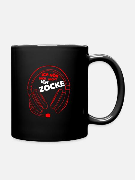 Ich hör dich nicht ich zocke Sprüche Gamer Zocker - Tasse einfarbig - Schwarz