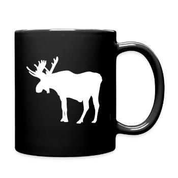 Elch Hirsch Geweih Rentier Geschenk Geschenkidee - Tasse einfarbig - Schwarz - Rechts