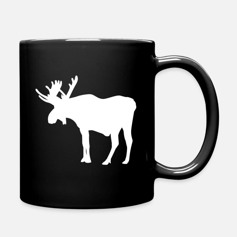 Moose deer antler reindeer gift gift idea - Full Colour Mug - black