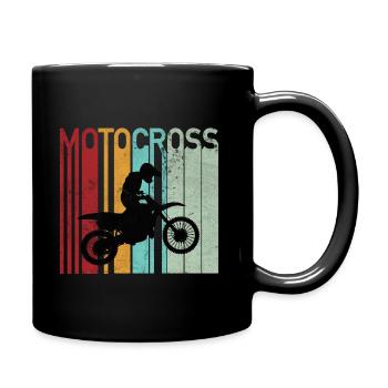 Motocross Motorcross - Tasse einfarbig - Schwarz - Rechts