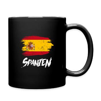 Spanien Flagge Spain Spanische Fahne Geschenk - Tasse einfarbig - Schwarz - Rechts