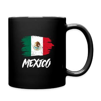 Mexico Flagge Für Mexiko Urlaub - Tasse einfarbig - Schwarz - Rechts
