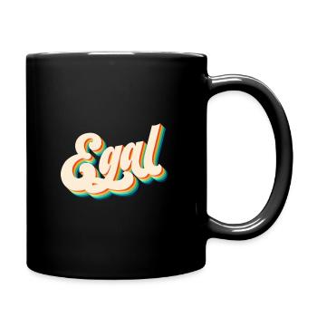 Retro Egal Irrelevant Gleichgültig Schlager Party - Tasse einfarbig - Schwarz - Rechts