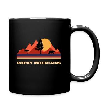 Rocky Mountains - Tasse einfarbig - Schwarz - Rechts