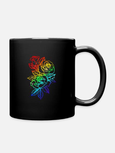 LGBT Roses Chemise Fleurs Esthétique Rétro élégant - Mug uni - noir