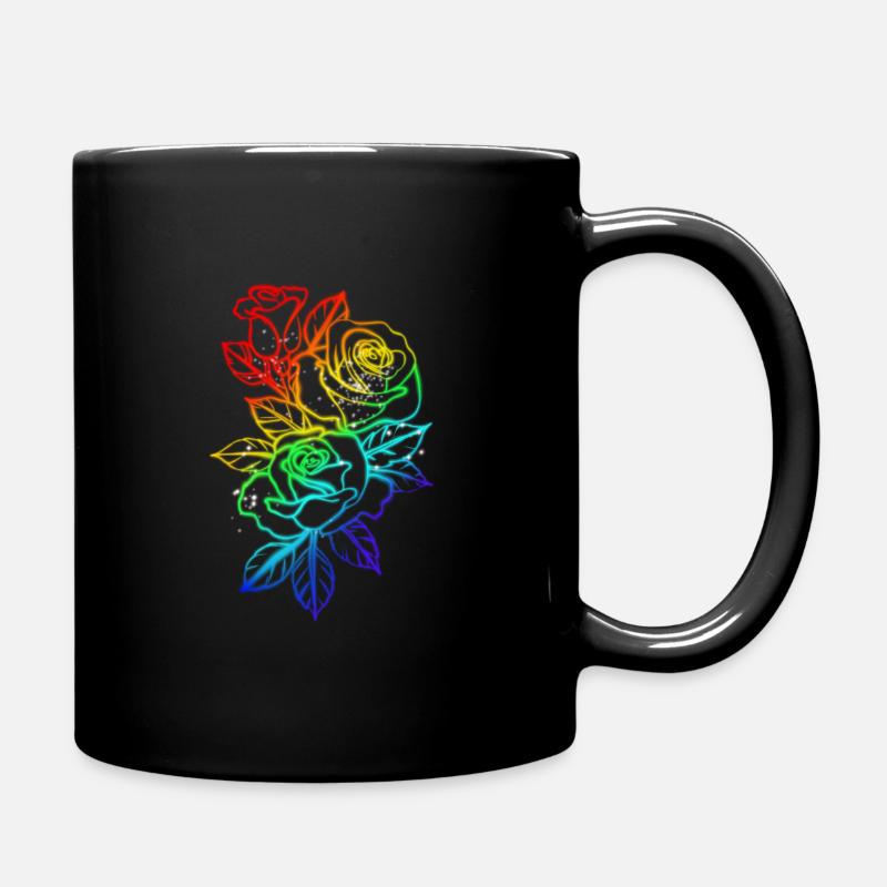 LGBT Roses Chemise Fleurs Esthétique Rétro élégant - Mug uni - noir