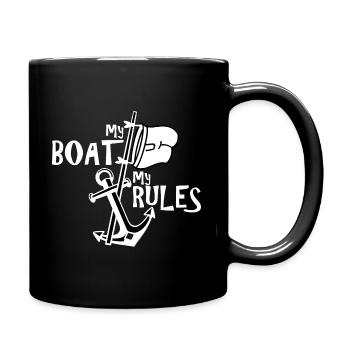 MY BOAT MY RULES CAPTAIN - Full Colour Mug - black - Right