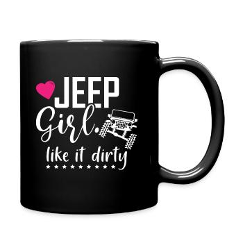 Jeep Girl Like it Dirty - Tasse einfarbig - Schwarz - Rechts