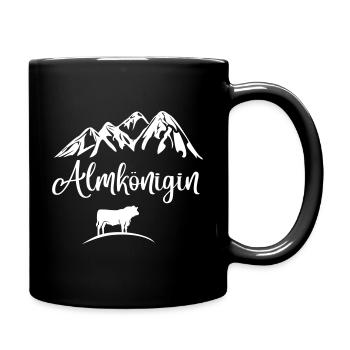 Alm Berge Tirol Schweiz Bayern Almkönigin Kuh Berg - Tasse einfarbig - Schwarz - Rechts