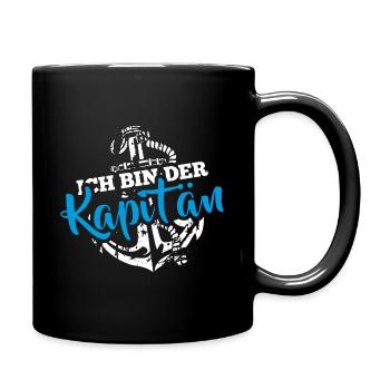 Bootsbesitzer Ich bin der Kapitän Anker maritim - Tasse einfarbig - Schwarz - Rechts