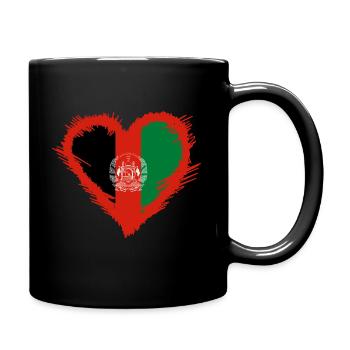 Drapeau de l’Afganistan avec le cœur - Mug uni - noir - Droite