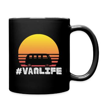 Sunset Camping Bus - Full Colour Mug - black - Right