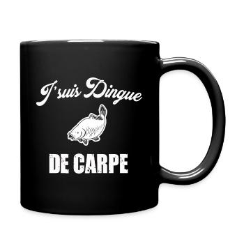 Je suis dingue de carpe cadeau pêcheur humour - Mug uni - noir - Droite