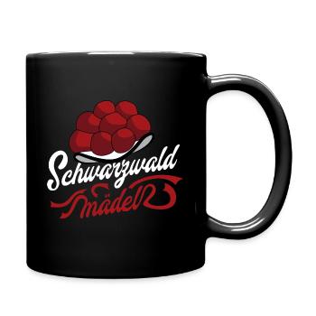 Schwarzwaldmädel Bollenhut Motiv - Tasse einfarbig - Schwarz - Rechts