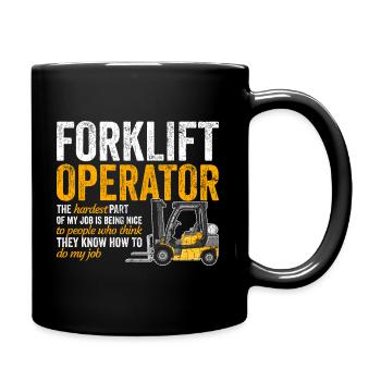 Forklift Operator Apparel Forklift Driver Funny Gi - Tasse einfarbig - Schwarz - Rechts