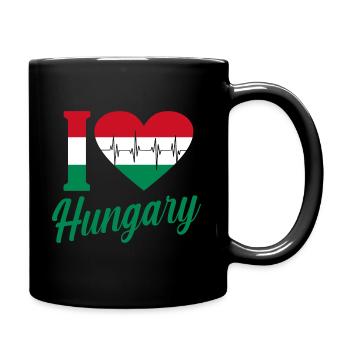 Ungarn - Tasse einfarbig - Schwarz - Rechts