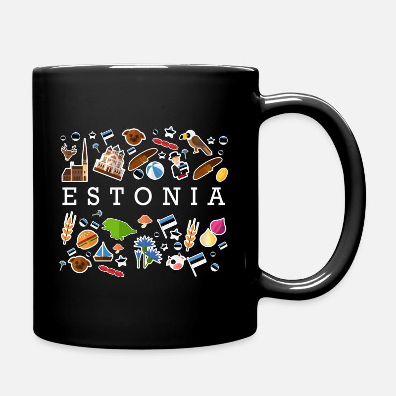 Estland - Tasse einfarbig - Schwarz