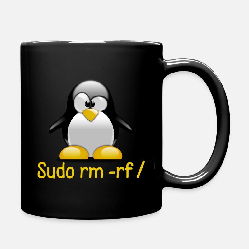 Sudo rm -rf / Programmierer Tux Pinguin Coding - Tasse einfarbig - Schwarz