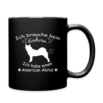 American Akita Hund - American Akita - Tasse einfarbig - Schwarz - Rechts