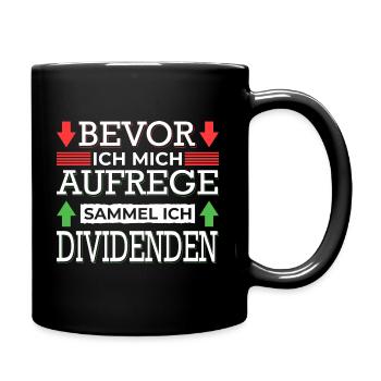Aktien Börse Dividenden - Tasse einfarbig - Schwarz - Rechts