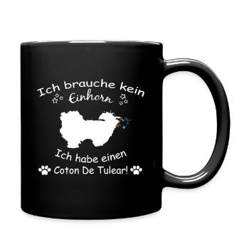 Coton de Tulear Hund - Coton de Tulear - Tasse einfarbig - Schwarz - Rechts