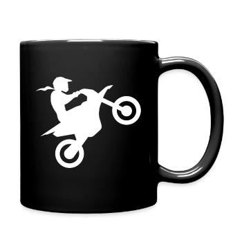 Biker Girl Motocross Motorcyclist Biker Bike - Full Colour Mug - black - Right