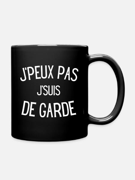 J'peux pas je suis de garde - Mug uni - noir