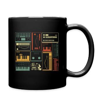 Analoger modularer Synthesizer Musiker Keyboard - Tasse einfarbig - Schwarz - Rechts