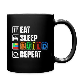 Sleep Eat Build Repeat Dad Master Builder Blocs - Mug uni - noir - Droite