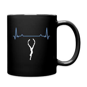 Freediving Heartbeat for Freedivers & Apnoetaucher - Full Colour Mug - black - Right