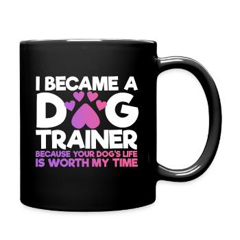 Dog trainer dog training dog - Full Colour Mug - black - Right