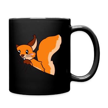 Süßes Eichhörnchen Geschenk Squirrel - Tasse einfarbig - Schwarz - Rechts