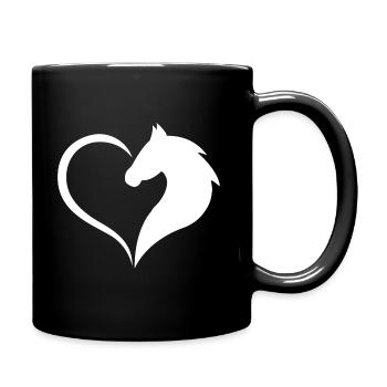 coeur hobby cheval Sport selle cadeau dressage - Mug uni - noir - Droite
