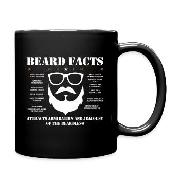 Beard Hipster Full Bearded Beard care gift - Full Colour Mug - black - Right