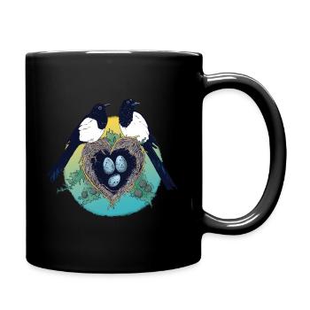 Magpie Family - Full Colour Mug - black - Right