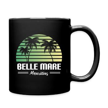 Belle Mare Mauritius Retro Summer Beach Design - Full Colour Mug - black - Right