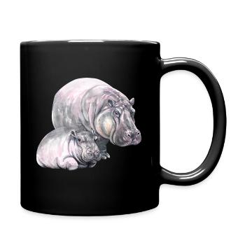 Hippo hippo-hippopotame t-shirt idée cadeau - Mug uni - noir - Droite