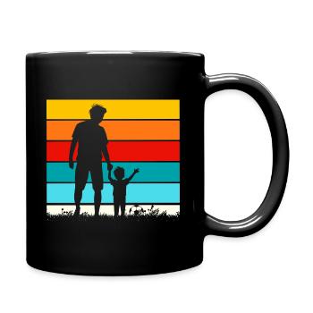Vater Sohn Fußball Kind Papa - Tasse einfarbig - Schwarz - Rechts