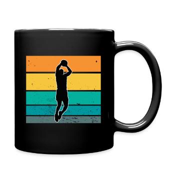 Basket-ball rétro rétro basket-ball sport - Mug uni - noir - Droite