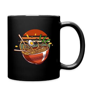 Ramen Bowl Chopsticks Japanese Noodles - Full Colour Mug - black - Right