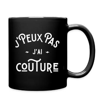 je peux pas j'ai couture idée cadeau humour - Mug uni - noir - Droite