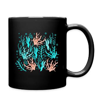 under water plant patterns - Full Colour Mug - black - Right