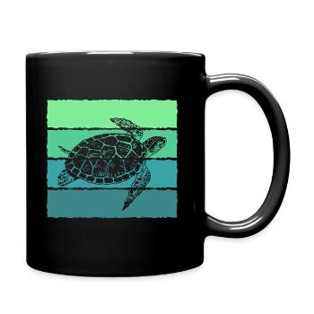 Schildkröte - Tasse einfarbig - Schwarz - Rechts