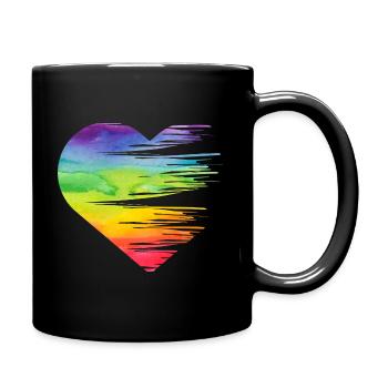 LGBT Stolz Gleichheit Herz Homosexuell Lesbisch - Tasse einfarbig - Schwarz - Rechts