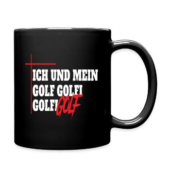 Ich und mein Golf Golfi Golfi Golf - Tasse einfarbig - Schwarz - Rechts