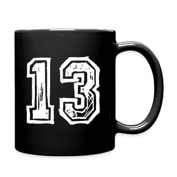 13 nombre de maillots - Mug uni - noir - Droite
