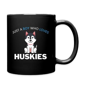 Kawaii Dog Pet Boy Gift Husky - Full Colour Mug - black - Right