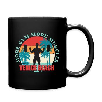 Venice Beach Bodybuilding - Tasse einfarbig - Schwarz - Rechts