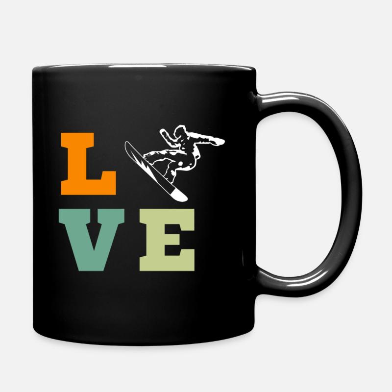 LOVE Snowboard Design – Sporty Style - Full Colour Mug - black