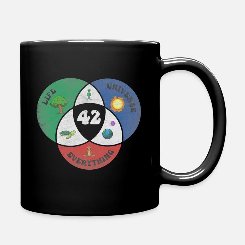 42 ist die Antwort auf das Leben, das Universum und den Rest - Tasse einfarbig - Schwarz